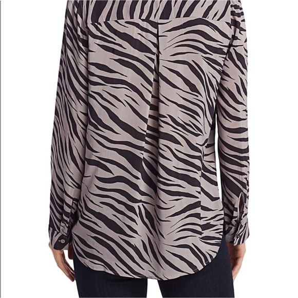 L’AGENCE Nina Zebra Print Blouse in Atticus Zebra Print - Picture 5 of 8